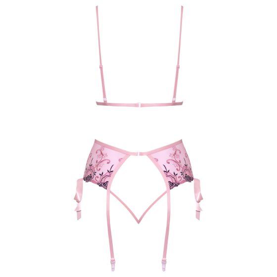 Kissable - rózsás hímzéses fehérnemű szett (pink)