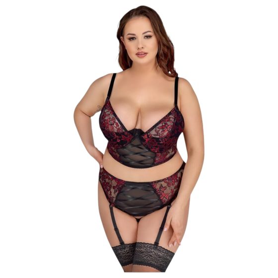 Cottelli Plus Size – melltartó szett (piros)