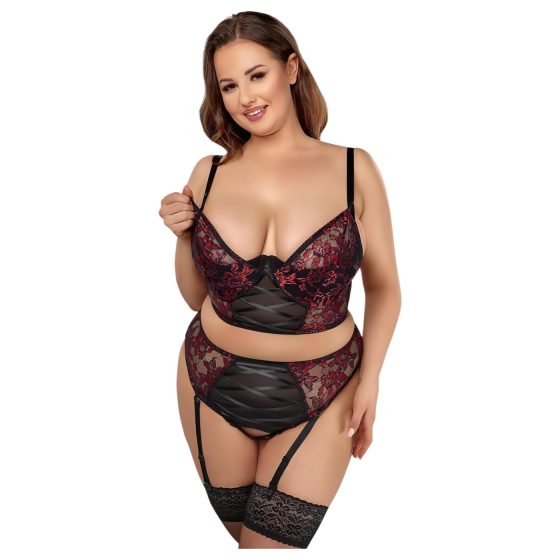 Cottelli Plus Size – melltartó szett (piros)
