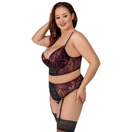 Cottelli Plus Size – melltartó szett (piros)