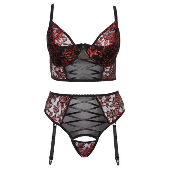 Cottelli Plus Size – melltartó szett (piros)