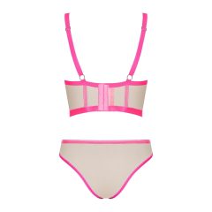 Obsessive Nudelia - melltartó szett (natúr-pink) - S/M