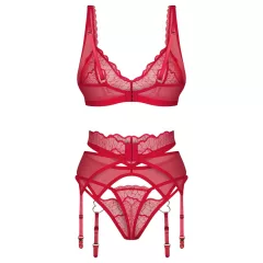 Obsessive Cupid Desir - csipkés fehérnemű szett (piros)