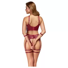 Cottelli Bondage - keresztpántos melltartó szett (piros)