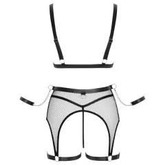   Cottelli Bondage - áttetsző, necc szett láncokkal (fekete)