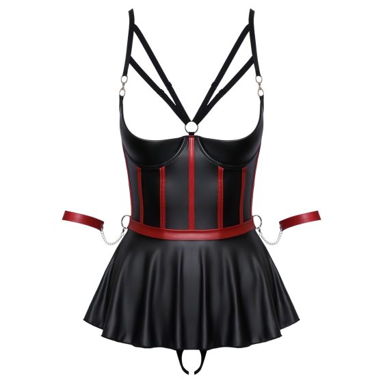 Cottelli Bondage - fényes szett és kar bilincs (fekete)