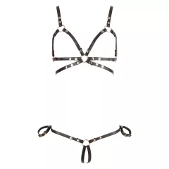 / Cottelli Bondage - fényes dísz testhám bikini (fekete)