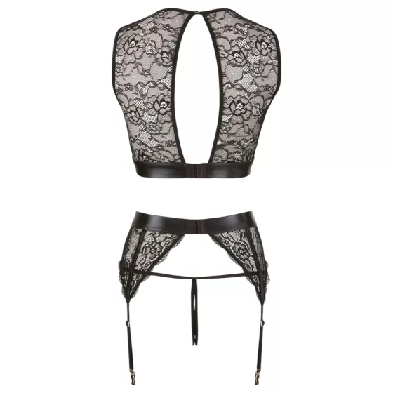 Cottelli Bondage - csipkés fehérnemű szett (4 részes)