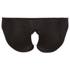 / Cottelli Plus Size - csipkés, nyitott bugyi (fekete)