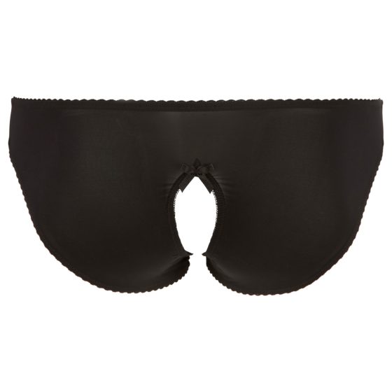 / Cottelli Plus Size - csipkés, nyitott bugyi (fekete)