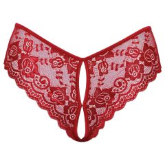 Cottelli - nyitott csipke bugyi (piros)