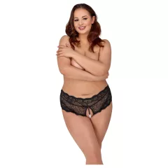 / Cottelli Curves - nyitott csipke bugyi (fekete)