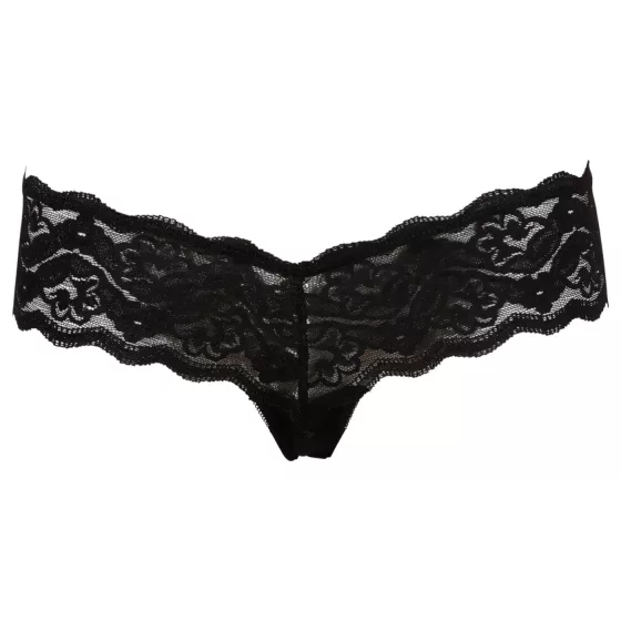 Cottelli - csipke tanga rejtett gyöngysorral (fekete)
