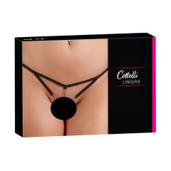 Cottelli - Strasszos női, nyitott tanga (fekete)