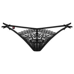 Obsessive Intensa - dupla pántos csipke tanga (fekete)