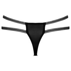 Cottelli - luxus, nyitott, gyűrűs tanga (fekete)