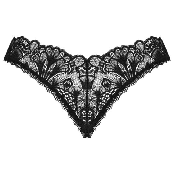 Obsessive Donna Dream - csipkés nyitott tanga (fekete)