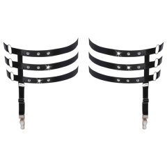 Cottelli - bőr hatású harisnyakötő combszíj (fekete)