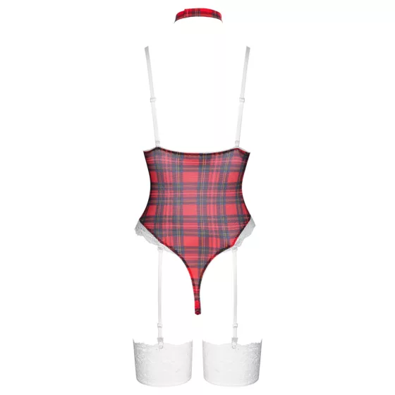 Cottelli - kockás body szett (piros)