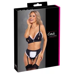 Cottelli - szexi szobalány jelmez szett (fekete)