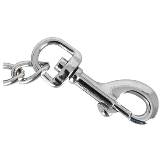 ZADO - dupla fém karabiner és lánc, BDSM kiegészítő (15 cm)