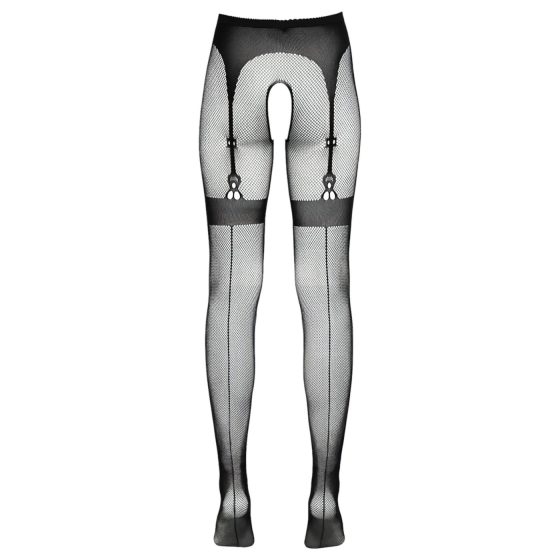 Cottelli Legwear - combfixes nyitott harisnya - fekete (S-L)