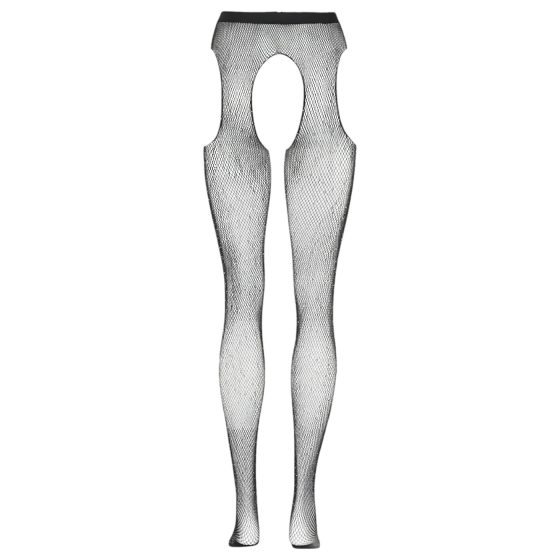 Cottelli Legwear - nyitott, csillogó harisnya - fekete (S-L)