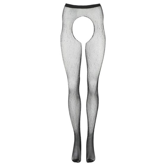 Cottelli Legwear - nyitott, csillogó harisnya - fekete (S-L)