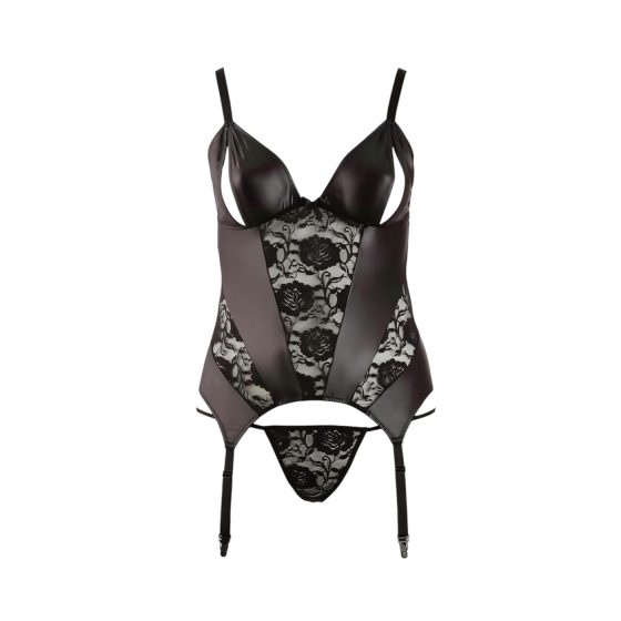 Cottelli - Virágos női felső, molett fazonban (fekete)