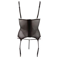 Cottelli - fényes csíkos, átlátszó felső (fekete)