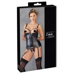   / Cottelli Bondage - fényes, push-up felső bilinccsel (fekete)
