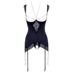 / Abierta Fina - csillogó láncos felső és tanga (fekete)