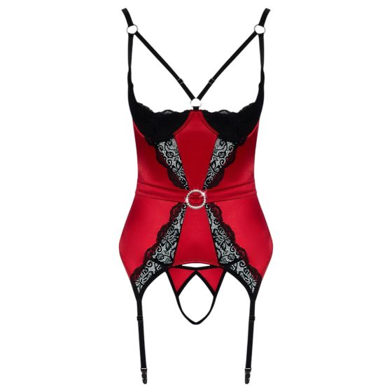 Cottelli - csipkés mellemelő felső szett (piros)