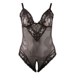 / Cottelli Plus Size - csipkés body (fekete)