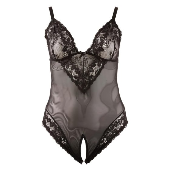 / Cottelli Plus Size - csipkés body (fekete)