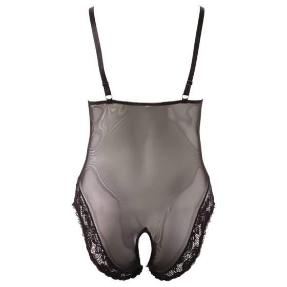 / Cottelli Plus Size - csipkés body (fekete)