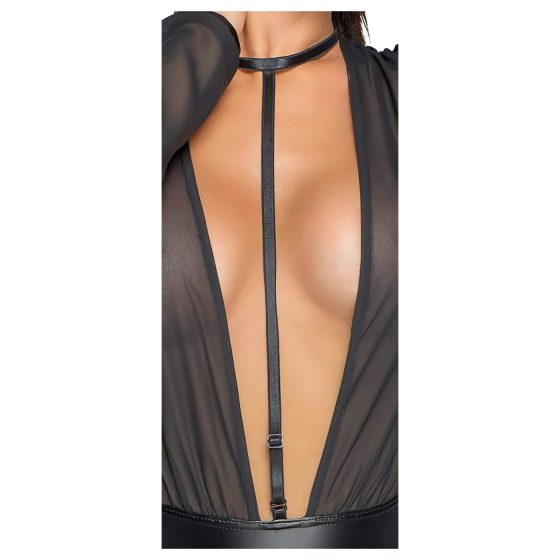 / Noir - nyakpántos, lenge body (fekete)