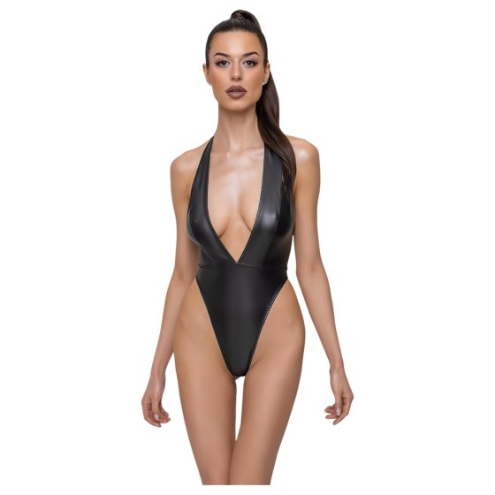 / Cottelli Party - fényes, nyakpántos body (fekete)