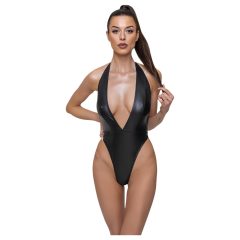 / Cottelli Party - fényes, nyakpántos body (fekete)