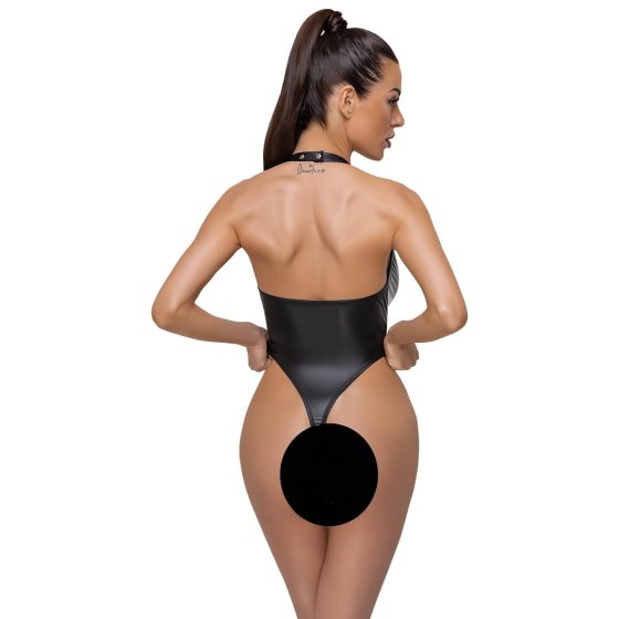 / Cottelli Party - fényes, nyakpántos body (fekete)