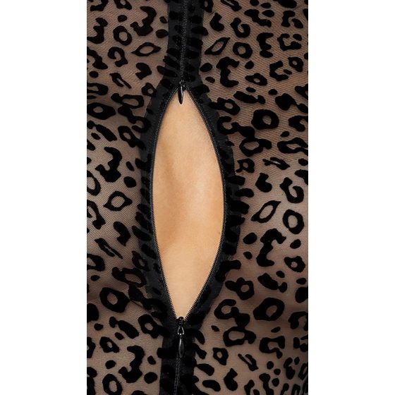 / Noir - leopárd mintás, hosszúujjú body (fekete)