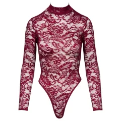 / Cottelli - átlátszó csipke body (piros)