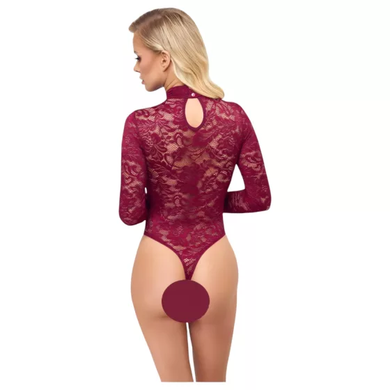 / Cottelli - átlátszó csipke body (piros)