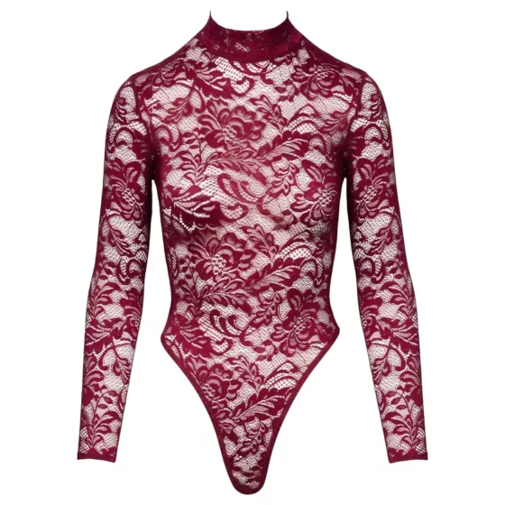 / Cottelli - átlátszó csipke body (piros)