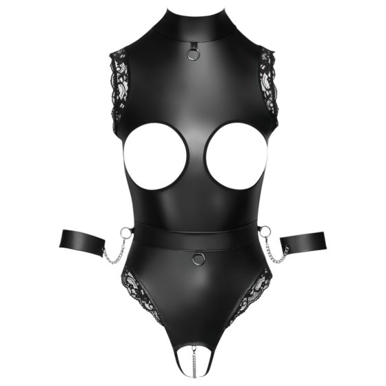 Cottelli Bondage - nyitott cici villantós body (fekete)