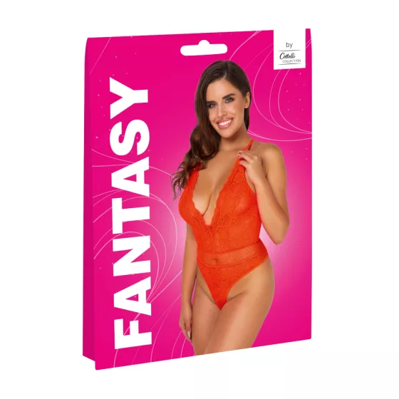/ Cottelli - keresztpántos csipke body (piros)