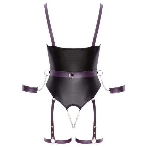 Cottelli - nyitott bondage body bilincsekkel (fekete)