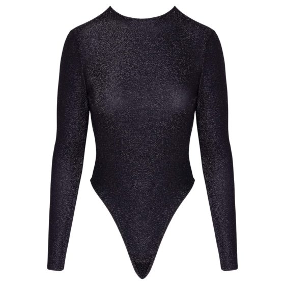 Cottelli - nyitott hátú, csillogós body (fekete)