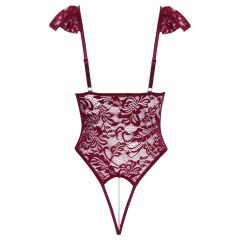 Cottelli - csipkés gyöngyös body (piros)