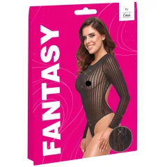 Cottelli - csíkos, ezüstszálas body (fekete) - S-L